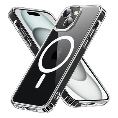 S. Dawezo Magnetic Clear Case for iPhone 15 Plus Compatible with MagSafe Military Drop Protection Not-Yellowing Shockproof Scratch Resistant Case for iPhone 15 Plus Clear