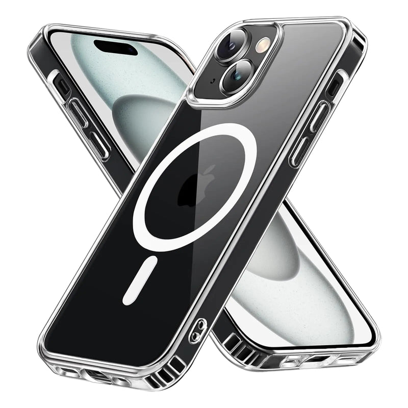 S. Dawezo Magnetic Clear Case for iPhone 15 Plus Compatible with MagSafe Military Drop Protection Not-Yellowing Shockproof Scratch Resistant Case for iPhone 15 Plus Clear