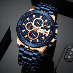 CURREN Men's Durable Waterproof Quartz Watch