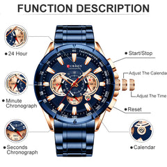 Curren 8363 Men's Multifunctional Waterproof Watch
