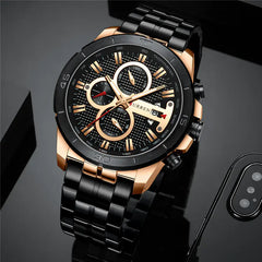 CURREN Men's Durable Waterproof Quartz Watch