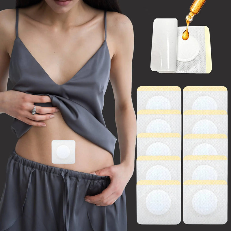 10 Pcs Castor Oil Pack Wrap Castor Oil in Belly Button for Liver Detox Highly Absorbent Self-Adhesive Castor Oil Wrap Organic Cotton No Wash Easy to Use Anti-Seepage(Oil Not Included)