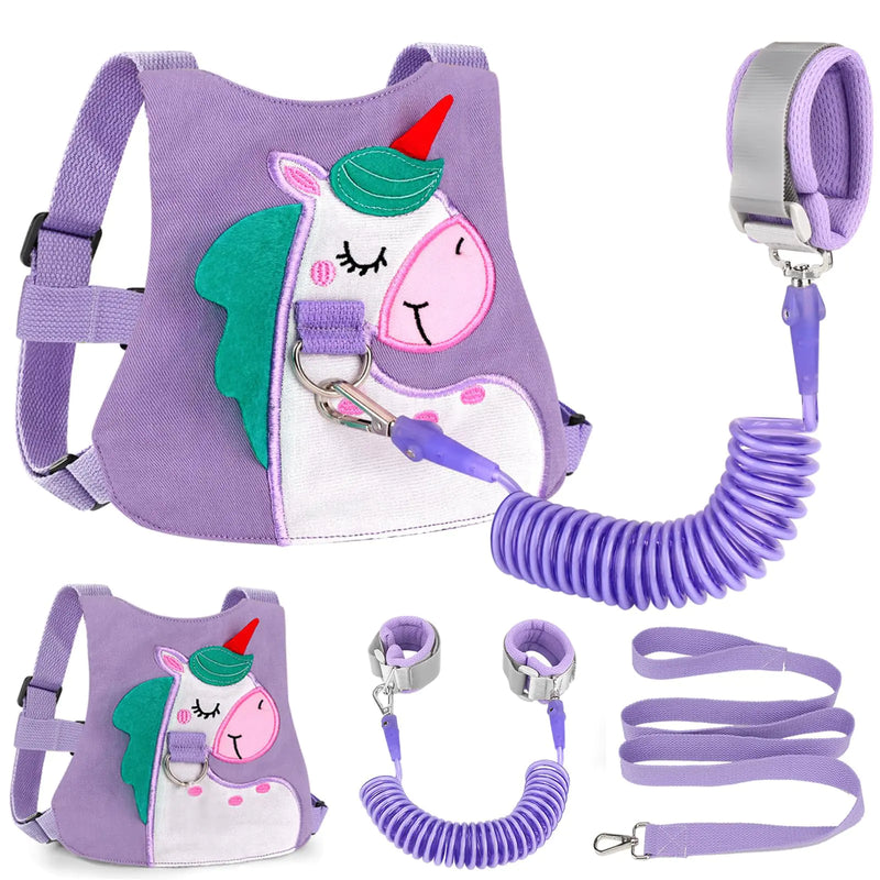 Accmor Toddler Leash with Anti Lost Wrist Link Cute Unicorn Kids Harness Child Leash Adorable Baby Anti Lost Leash Walking Wristband Assistant Belt Tether for Girls Outdoor Travel (Purple)
